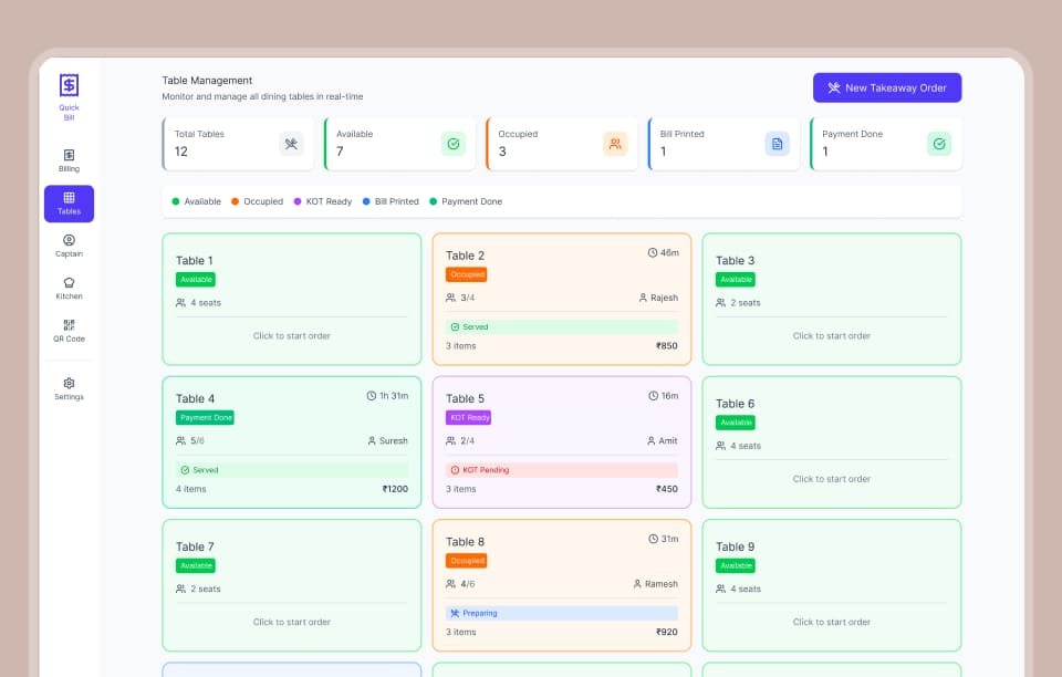 Restaurant billing software screenshot 2