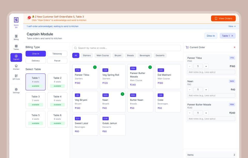 Restaurant billing software screenshot 3