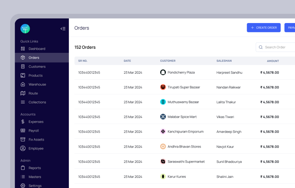 Vepar4u order management platform screenshot 3