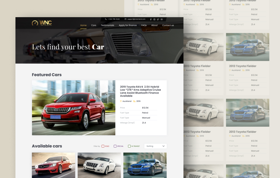 WNC car marketplace website screenshot 2