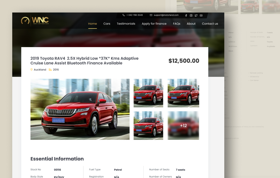 WNC car marketplace website screenshot 3